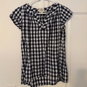 Gingham Navy and White Women's Top
